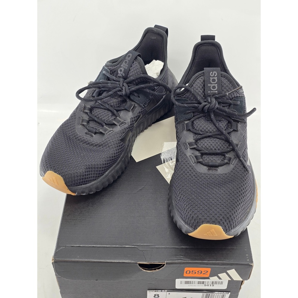 Adidas‎ Kaptir 4.0 Running Shoes Mens Size 8 Black Gum JR8530 - Excellent